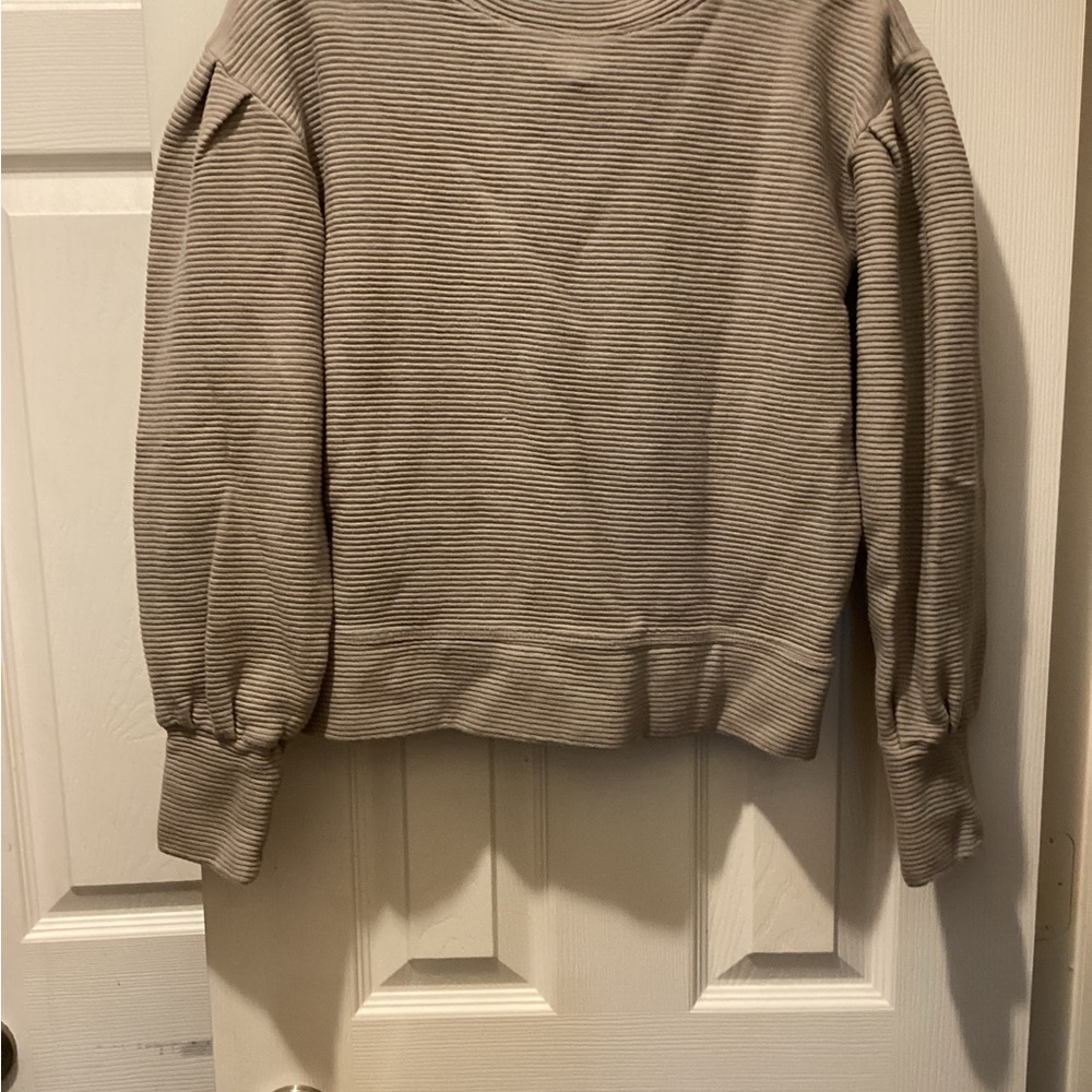 Albion Ribbed Crew Neck Sweater - Beige